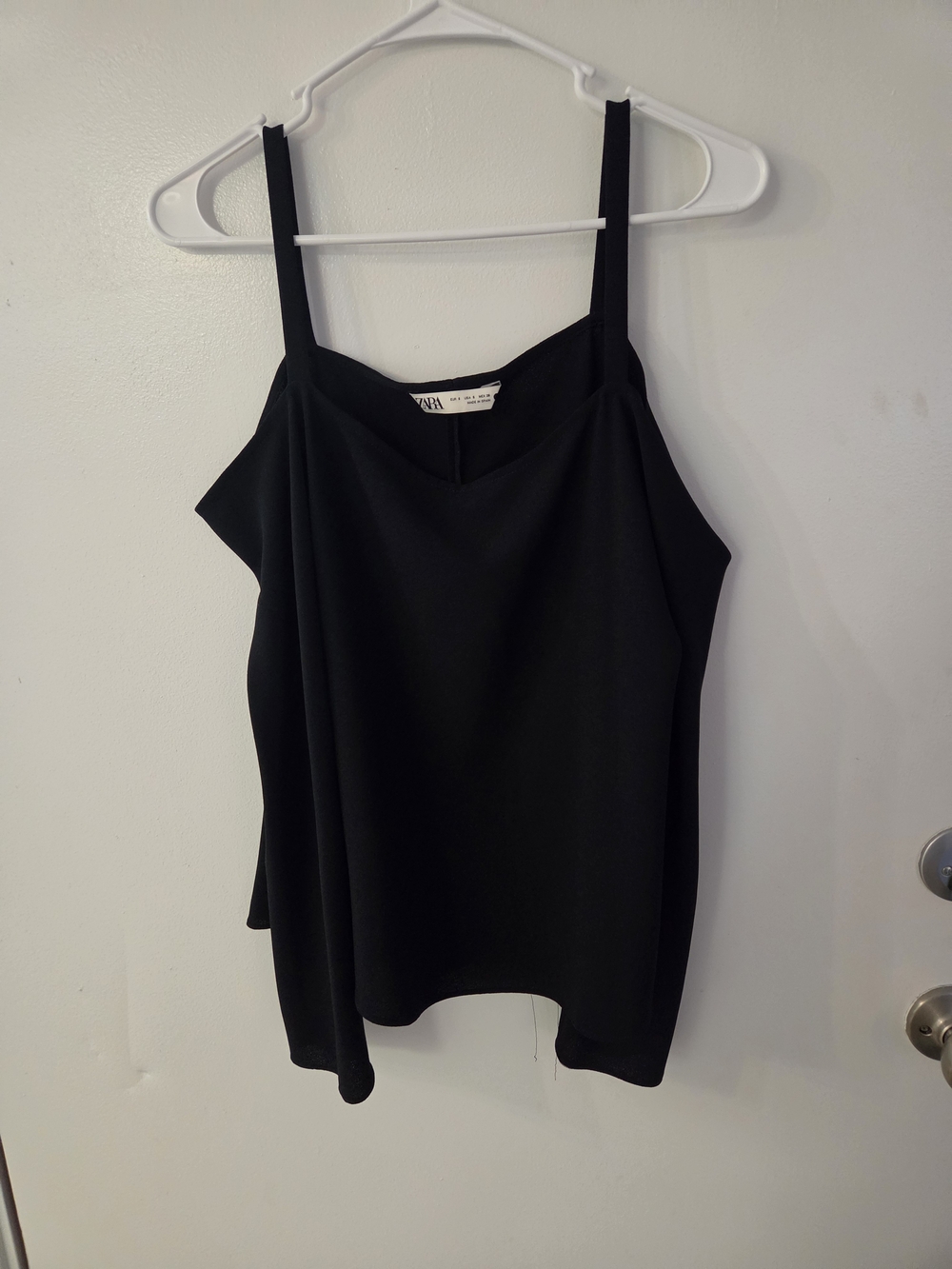 ZARA Black Draped Shoulderless Top
